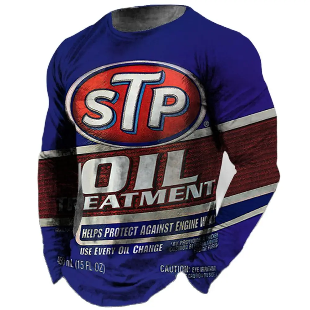 Vintage Men's T-shirt Long Sleeve Cotton Biker Tops Tees 3D STP Oil Print Motorcycle T shirt Oversized Loose Texaco Man Clothing
Vintage Men's T-shirt Long Sleeve Cotton Biker Tops Tees 3D STP Oil Print Motorcycle T shirt Oversized Loose Texaco Man Clothing