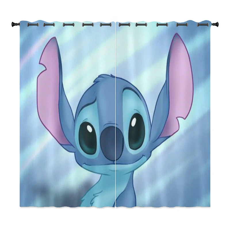

MINISO Blackout Curtains, Gradient Color Stitch Cartoon Pattern, Eyelet Curtains Set of 2 Children's Room or Bedroom Living Room