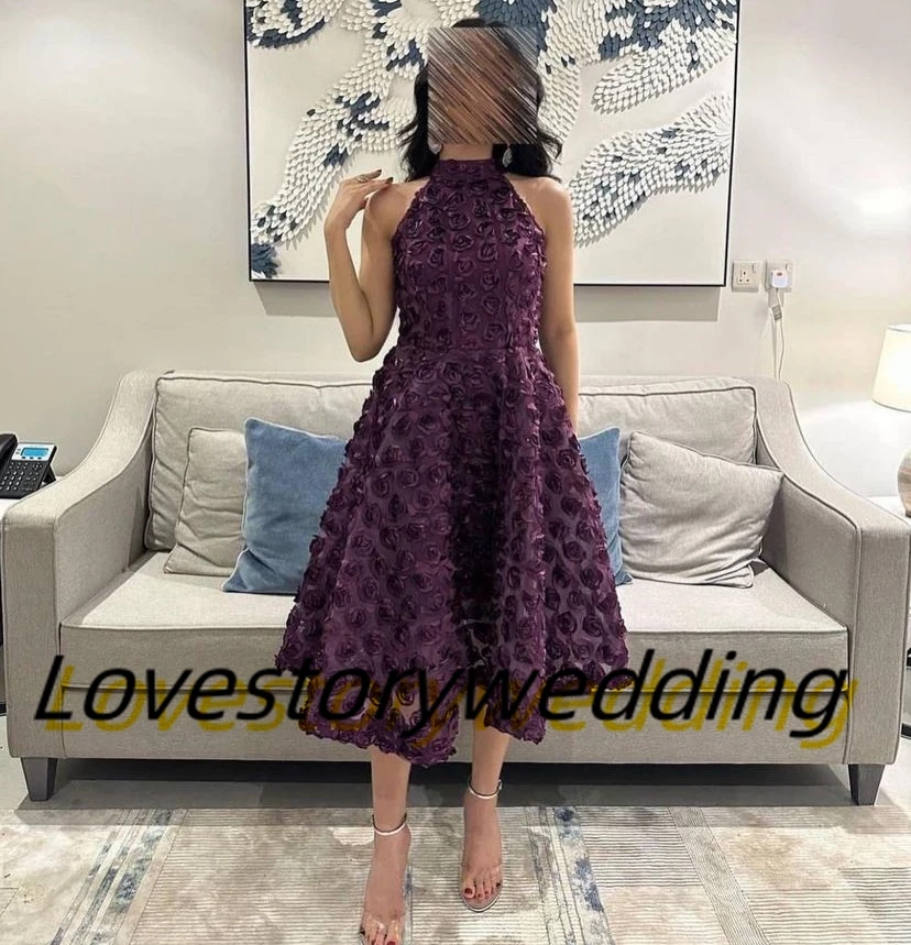 Lovestory 3D-Flowers A Line Tea Length Prom Dresses High Collar Sleeveless Homecoming Party Graduation Special Banquet Gowns
Lovestory 3D-Flowers A Line Tea Length Prom Dresses High Collar Sleeveless Homecoming Party Graduation Special Banquet Gowns