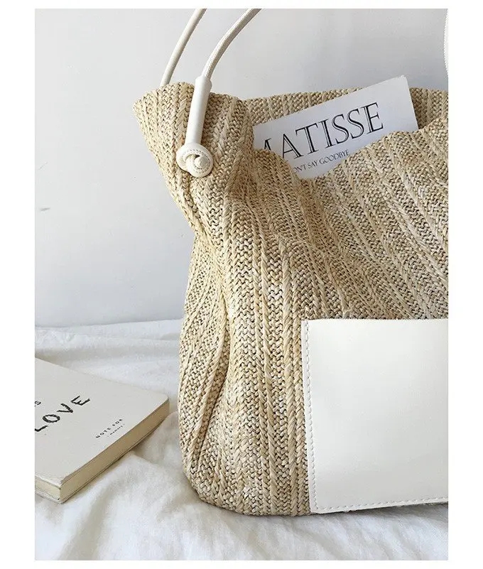 JIOMAY Eco-Luxury Straw Tote - Designer Beach Bag 16 S5ed71096641a4053a120507bd59214a2G