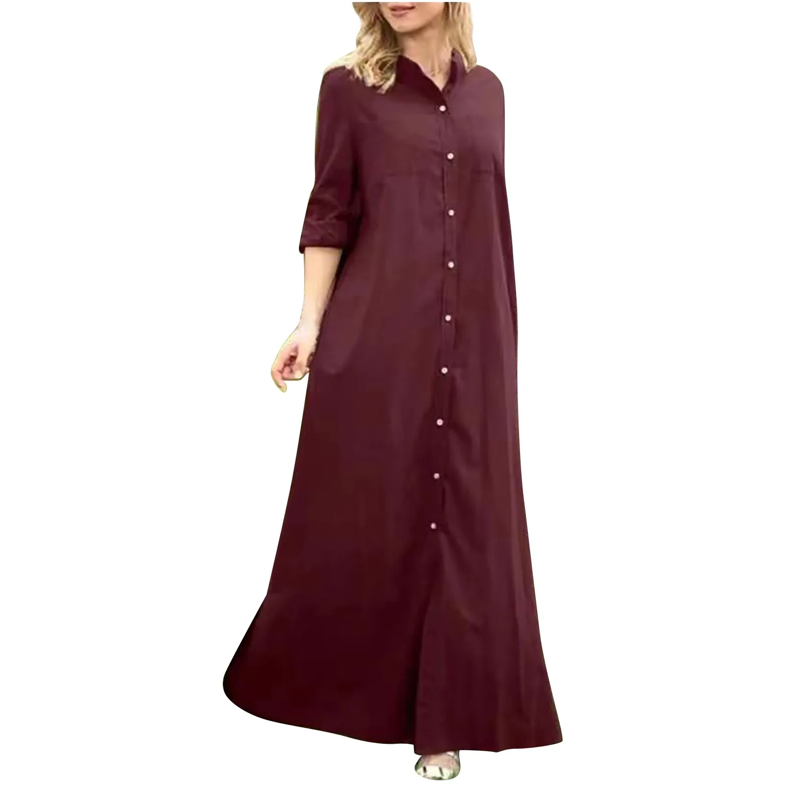 Women's Solid Color Standing Neck Long Sleeved Elegant Simple And Loose Fitting Fashion Long Dress
Women's Solid Color Standing Neck Long Sleeved Elegant Simple And Loose Fitting Fashion Long Dress