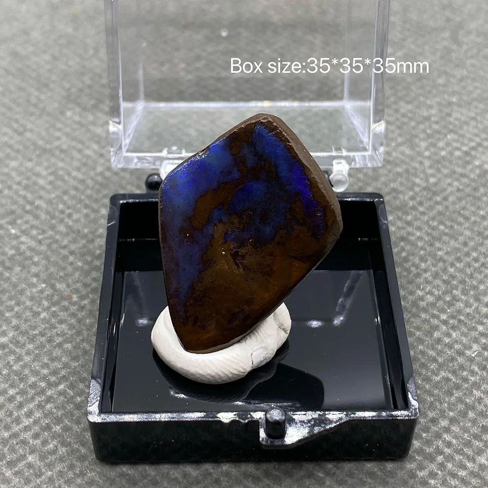 

100% natural rare Australian iron opal (photographed in wet water state) gem mineral specimen quartz gemstones box size 3.5cm