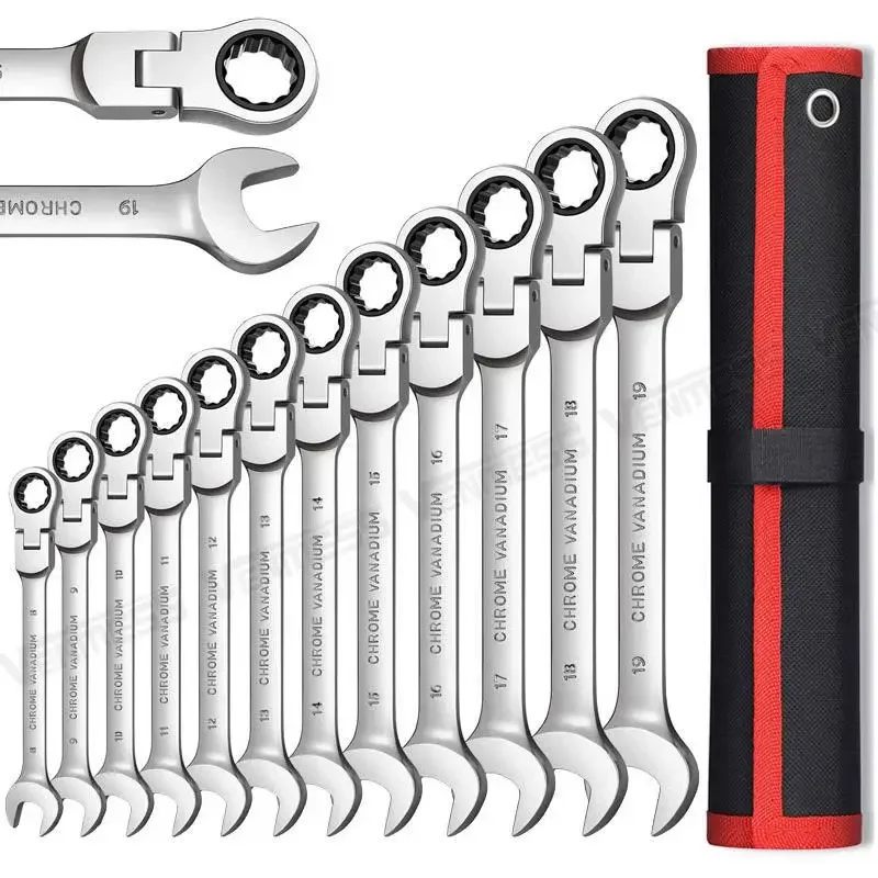 Flex Head Ratcheting Wrench Set,Combination Ended Spanner kits, Chrome Vanadium Steel Hand Tools Socket Key Ratchet Wrench set
Flex Head Ratcheting Wrench Set,Combination Ended Spanner kits, Chrome Vanadium Steel Hand Tools Socket Key Ratchet Wrench set