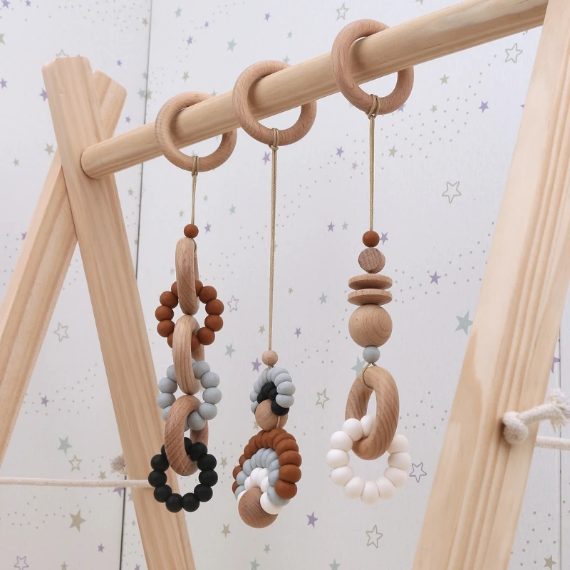 Wooden Baby Play Gym Hanging Baby Teething Toys for Visual Sensory Stimulation Ring Pendants Boho Style 0-12 Month
Wooden Baby Play Gym Hanging Baby Teething Toys for Visual Sensory Stimulation Ring Pendants Boho Style 0-12 Month