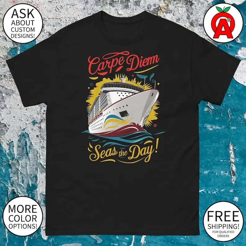 Carpe Diem Seas The Day! Cruise Ship Graphic Tee - Adult Unisex - Gifts for Summer, Cruise, Vacation, Travelers, Fans, Fun
Carpe Diem Seas The Day! Cruise Ship Graphic Tee - Adult Unisex - Gifts for Summer, Cruise, Vacation, Travelers, Fans, Fun