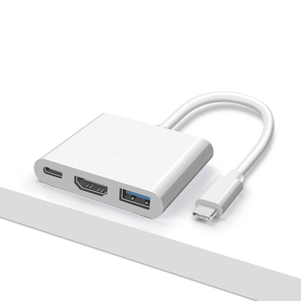 New Type-c HUB USB C To HDMI-Compatible Splitter USB-C 3 IN 1 4K HDMI USB 3.0 PD Fast Charging Smart Adapter For MacBook Dell
New Type-c HUB USB C To HDMI-Compatible Splitter USB-C 3 IN 1 4K HDMI USB 3.0 PD Fast Charging Smart Adapter For MacBook Dell
