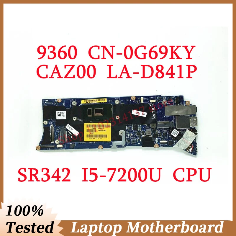 Для DELL 9360 CN-0G69KY 0G69KY G69KY с процессором SR342 I5-7200U, материнская плата на 8 ГБ, системная плата для ноутбука CAZ00, 100% рабочий
Для DELL 9360 CN-0G69KY 0G69KY G69KY с процессором SR342 I5-7200U, материнская плата на 8 ГБ, системная плата для ноутбука CAZ00, 100% рабочий