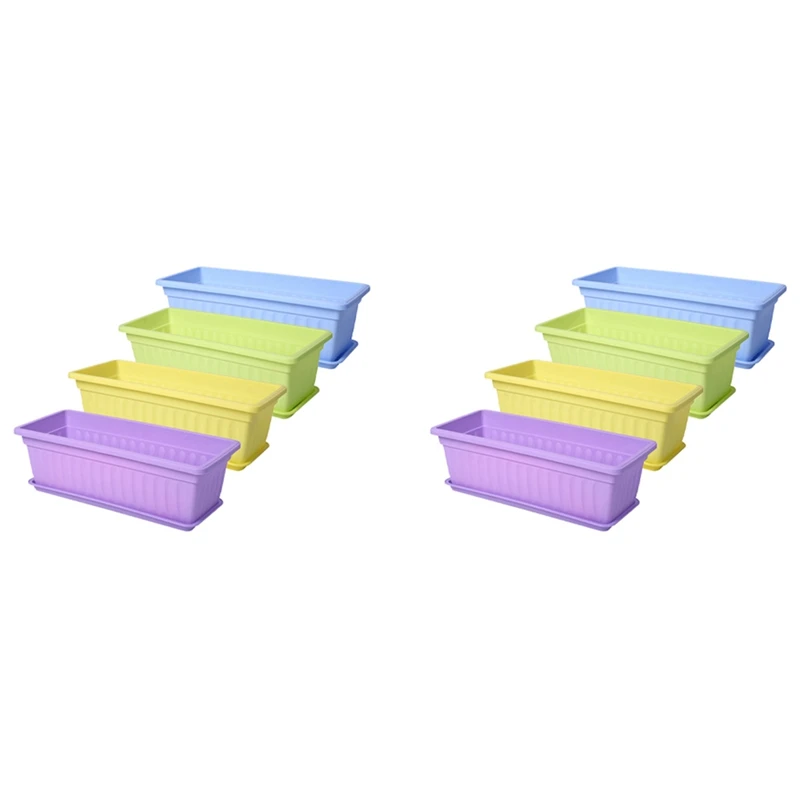 8 Packs 17 Inches Flower Window Box Plastic Vegetable Planters For Windowsill, Patio, Garden, Home Decor, Porch
8 Packs 17 Inches Flower Window Box Plastic Vegetable Planters For Windowsill, Patio, Garden, Home Decor, Porch