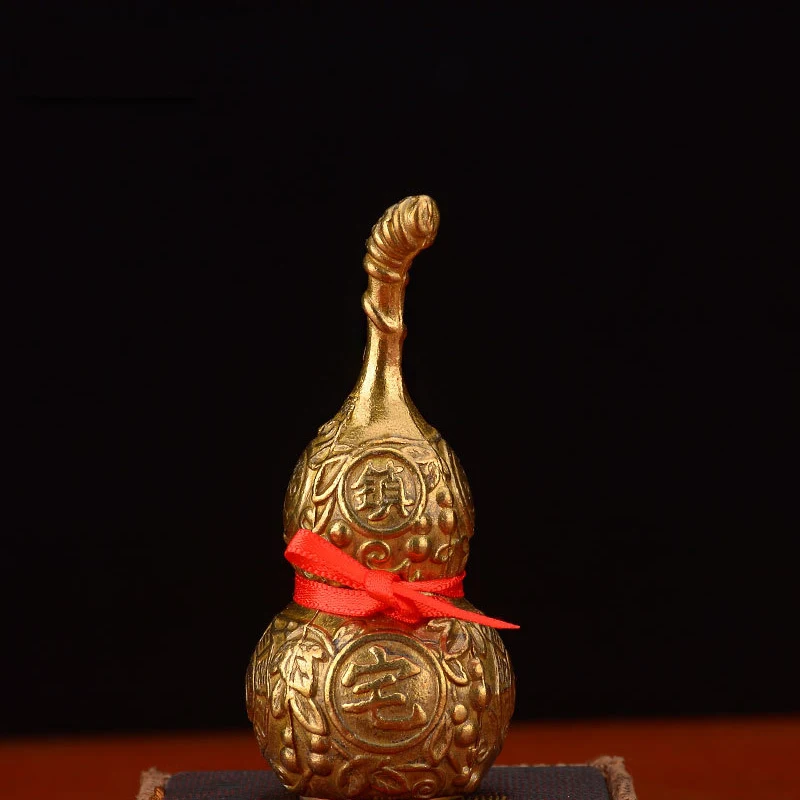 Feng Shui Decorating Coper Bronze Wu Lou Hu Lu Gourd Amulet Ancient Tai chi Bugua Vintage Home Decoration Accessories 
Feng Shui Decorating Coper Bronze Wu Lou Hu Lu Gourd Amulet Ancient Tai chi Bugua Vintage Home Decoration Accessories
