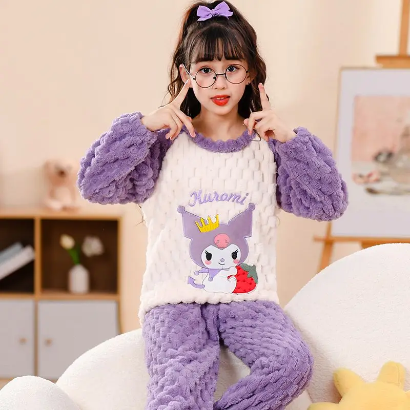 Sanrio Kuromi Flannel Pajamas Loungewear Suit Soft Children Winter Clothes Anime Figure Thicken Comfortable Hot Winter Sleepwear
Sanrio Kuromi Flannel Pajamas Loungewear Suit Soft Children Winter Clothes Anime Figure Thicken Comfortable Hot Winter Sleepwear