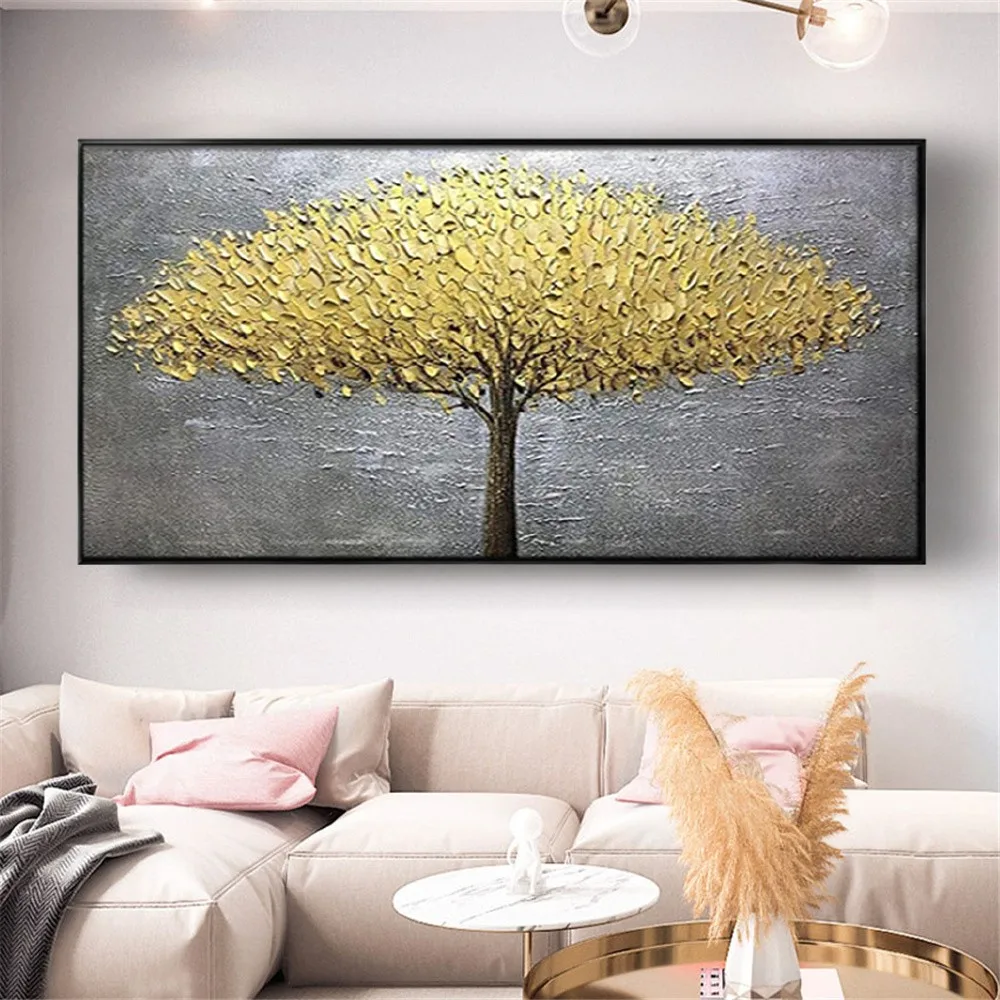 Hand-Painted Canvas Oil Paintings Modern Gold Trim Painting Tree Wall Art Pictures Home Decor Mural For Living Room On Canvans
Hand-Painted Canvas Oil Paintings Modern Gold Trim Painting Tree Wall Art Pictures Home Decor Mural For Living Room On Canvans
