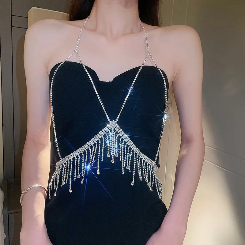 MOGAKU Water Drop Tassel Waist Belly Chain Women Fashion Full Crystal Glitter Chest Bra Chians Party Sexy Harness Body Jewellery
MOGAKU Water Drop Tassel Waist Belly Chain Women Fashion Full Crystal Glitter Chest Bra Chians Party Sexy Harness Body Jewellery