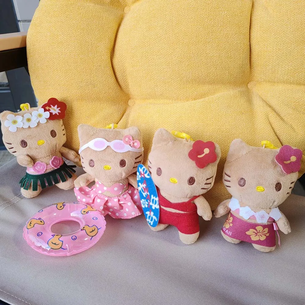 

10CM Hello Kitty Plush Keychain Kawaii Sanrio Kt Cat Keyring Doll Pendant Stuffed Toy HelloKitty Plushie Backpack Gift For Kids