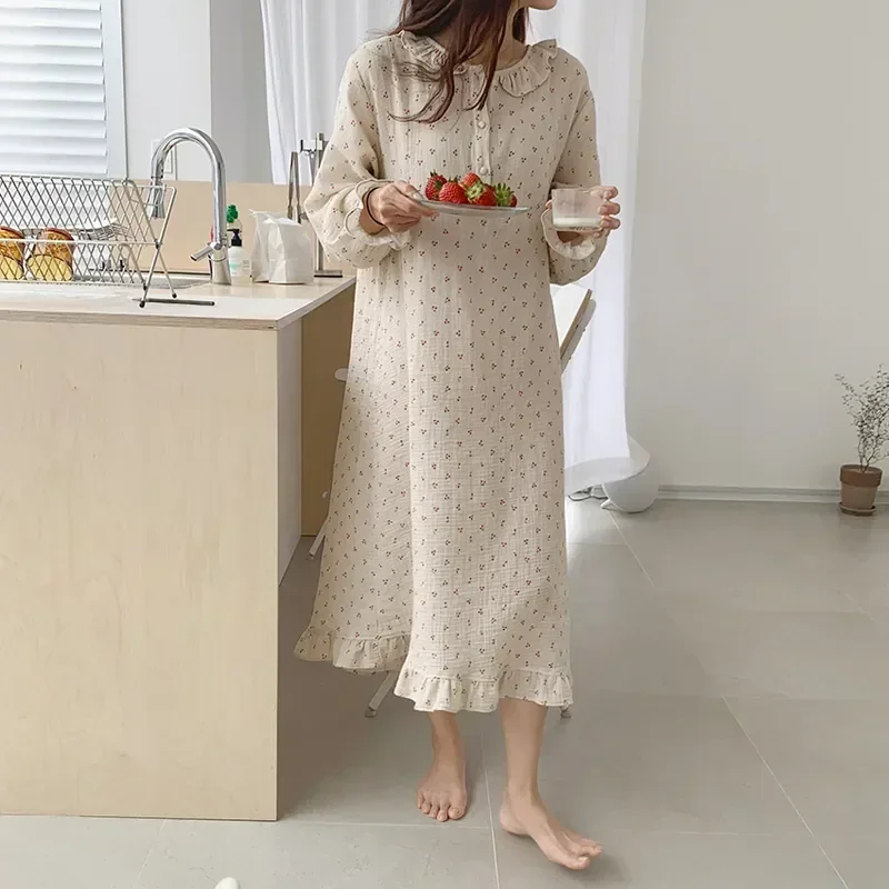 Домашняя одежда Kawaii корейский сон повседневная одежда для сна Осенняя Женская свободная с оборками элегантная длинным рукавом
Домашняя одежда Kawaii корейский сон повседневная одежда для сна Осенняя Женская свободная с оборками элегантная длинным рукавом