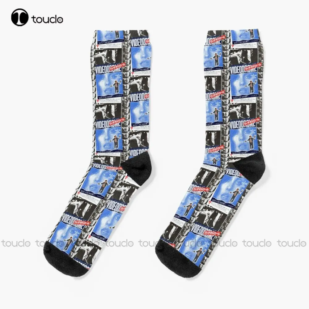 

Videodrome Poster Socks Mens Socks Personalized Custom Unisex Adult Teen Youth Socks Street Skateboard Socks Custom Gift Funny