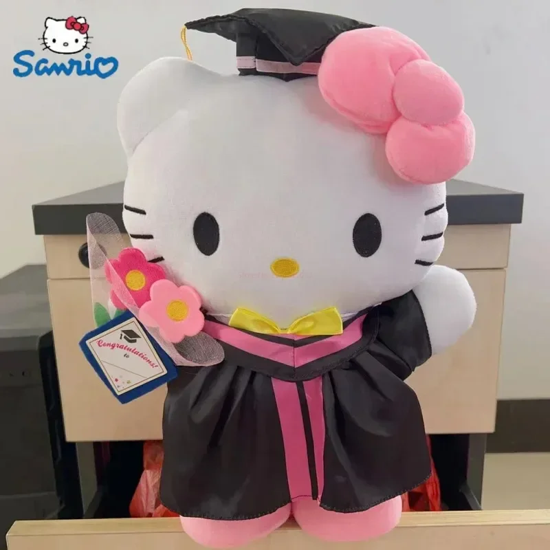 

35cm Sanrio Anime Plush Cinnamoroll My Melody Kuromi Hello Kitty Graduation Plushie Doll Kawaii Soft Stuffed Graduation Gifts