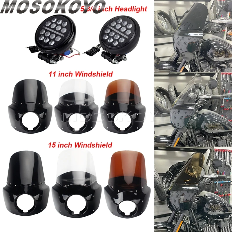 Motorbike Fairing LED Headlight Windshield 11inch 15" Windscreen Cowl Cover For Harley Softail Low Rider S 114 117 FXLRS 2020-UP
Motorbike Fairing LED Headlight Windshield 11inch 15" Windscreen Cowl Cover For Harley Softail Low Rider S 114 117 FXLRS 2020-UP