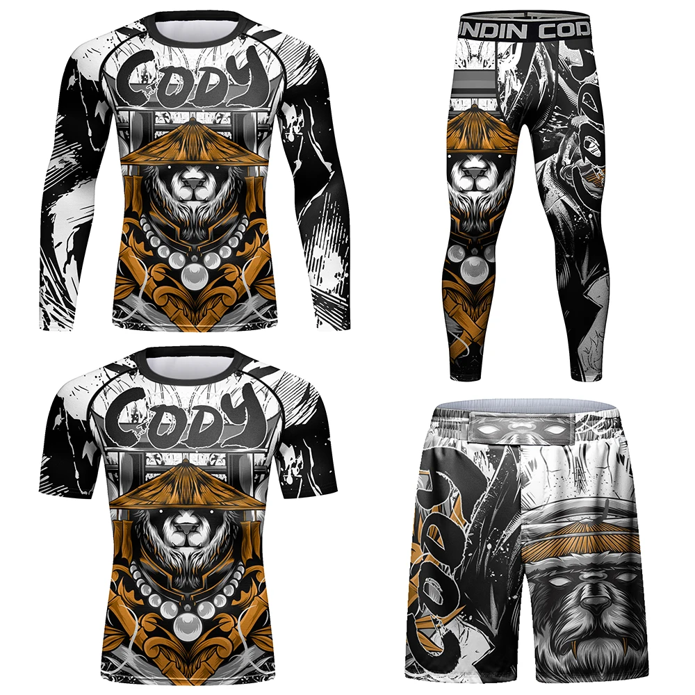 MMa BJJ Clothes Sets 4 pieces Sublimation Print Punk Style Muay Thai Jiu Jitsu Boxing Rash Guard Set Gym Trainning Sportswear
MMa BJJ Clothes Sets 4 pieces Sublimation Print Punk Style Muay Thai Jiu Jitsu Boxing Rash Guard Set Gym Trainning Sportswear