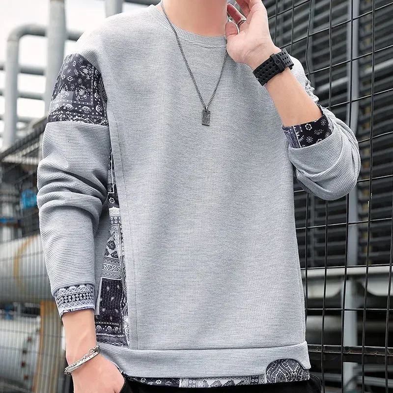 Men's Clothing Top Patchwork Hoodieless Sweatshirts for Man Waffle Pullover T-shirt No Logo Warm Free Shipping Offers Streetwear
Men's Clothing Top Patchwork Hoodieless Sweatshirts for Man Waffle Pullover T-shirt No Logo Warm Free Shipping Offers Streetwear
