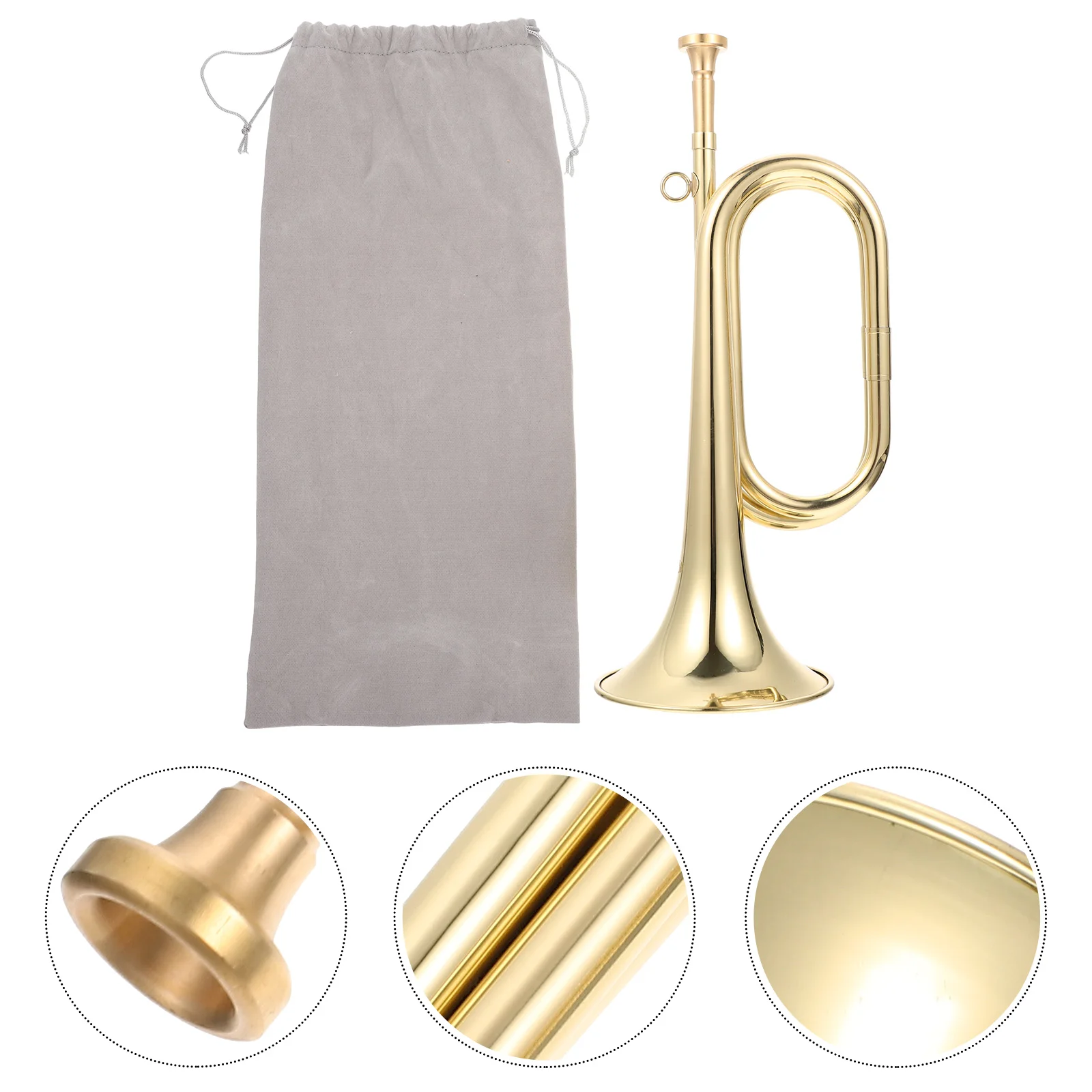 Brass Bugle Call Trumpet Brass Cavalry Horn with Mouthpiece for School Band Cavalry Orchestra Brass Musical Instrument
Brass Bugle Call Trumpet Brass Cavalry Horn with Mouthpiece for School Band Cavalry Orchestra Brass Musical Instrument
