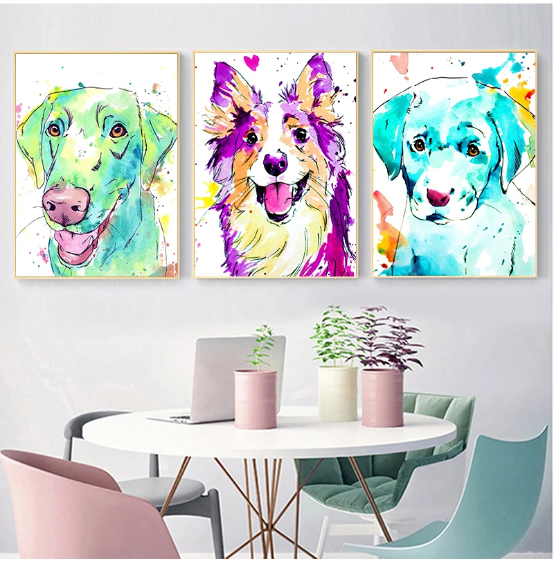 Watercolor Dog Splash Artwork Print Art Canvas Poster For Living Room Decor Home Wall Picture
Watercolor Dog Splash Artwork Print Art Canvas Poster For Living Room Decor Home Wall Picture