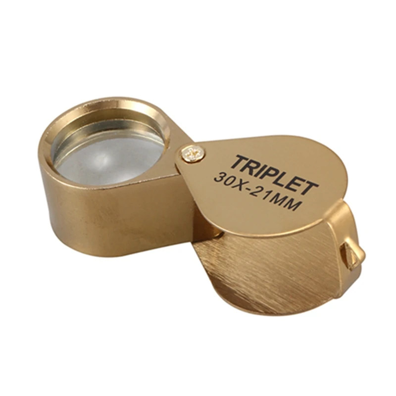 Portable 30X Power 21Mm Jewelers Magnifier Foldable Gold Eye Loupe Jewelry Store Magnifying Glass
Portable 30X Power 21Mm Jewelers Magnifier Foldable Gold Eye Loupe Jewelry Store Magnifying Glass