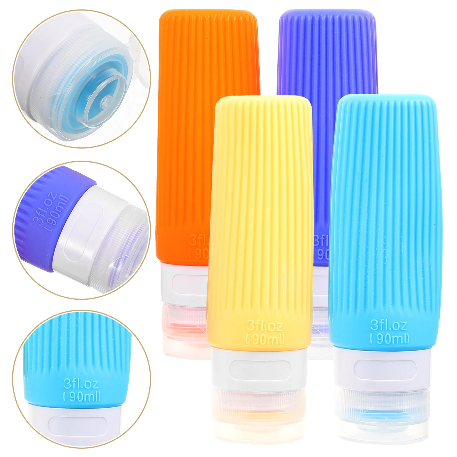4 Pcs Refillable Travel Bottles Shampoo Conditioner Storage Lotion Container Silica Gel Portable
4 Pcs Refillable Travel Bottles Shampoo Conditioner Storage Lotion Container Silica Gel Portable