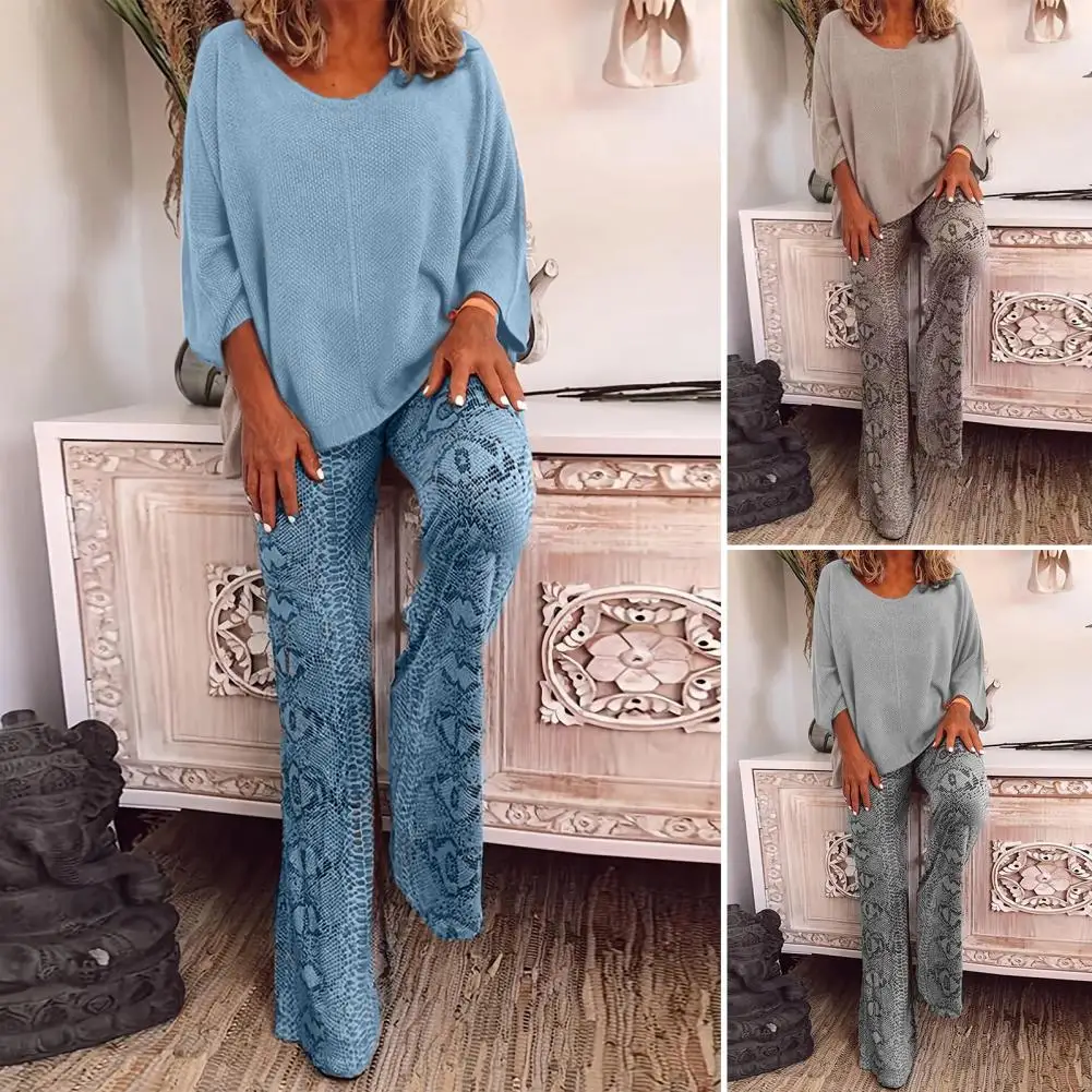 Loose Top Pants Set Women's Casual Spring/autumn 2-piece Set Loose Fit O Neck Sweatshirt Top Wide Leg Printed Pants Kit Long
Loose Top Pants Set Women's Casual Spring/autumn 2-piece Set Loose Fit O Neck Sweatshirt Top Wide Leg Printed Pants Kit Long