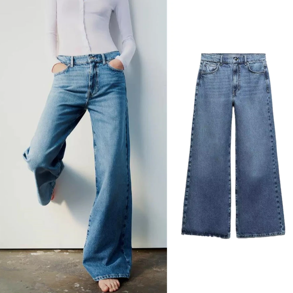 TAOP&ZA Women's 2024 Boyfriend Style Zipper and Button Closure Washed Effect High Waisted Wide Leg Jeans 6164057
TAOP&ZA Women's 2024 Boyfriend Style Zipper and Button Closure Washed Effect High Waisted Wide Leg Jeans 6164057