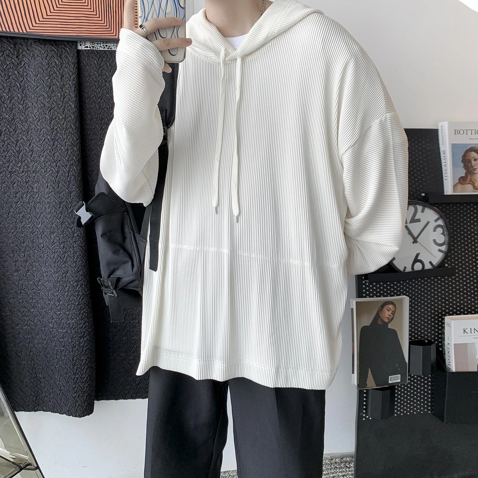 Men Pullover Hoodie Stripe Sweatshirts Loose Oversized Casual Korean Solid Dropping Shoulder Autumn Harajuku Male Hoody Tops
Men Pullover Hoodie Stripe Sweatshirts Loose Oversized Casual Korean Solid Dropping Shoulder Autumn Harajuku Male Hoody Tops