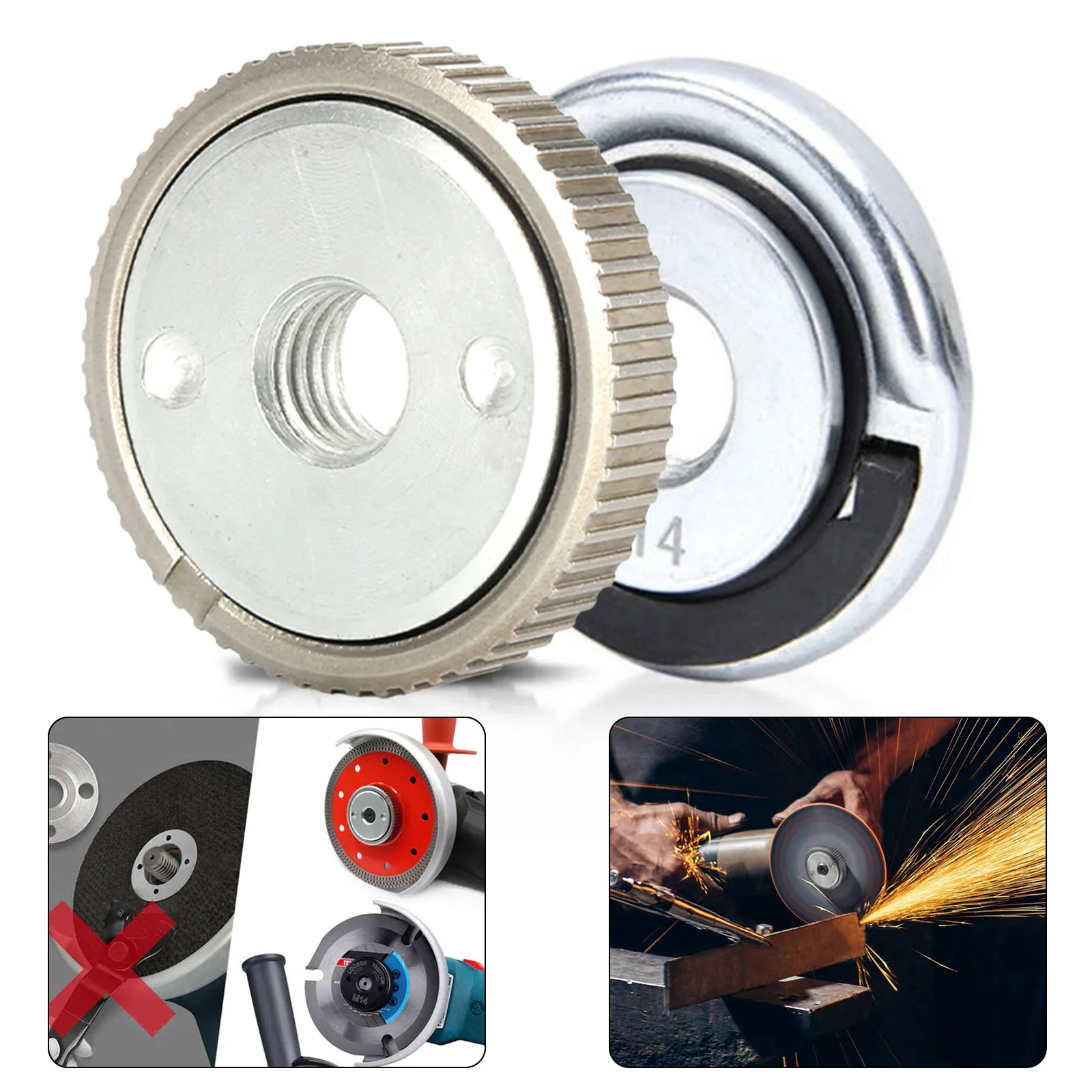 2PCS Quick Release Flange Nut M14 Screw For Angle Grinder Power Tool Flange Grinder Lock Nut Power Tool Accessories
2PCS Quick Release Flange Nut M14 Screw For Angle Grinder Power Tool Flange Grinder Lock Nut Power Tool Accessories