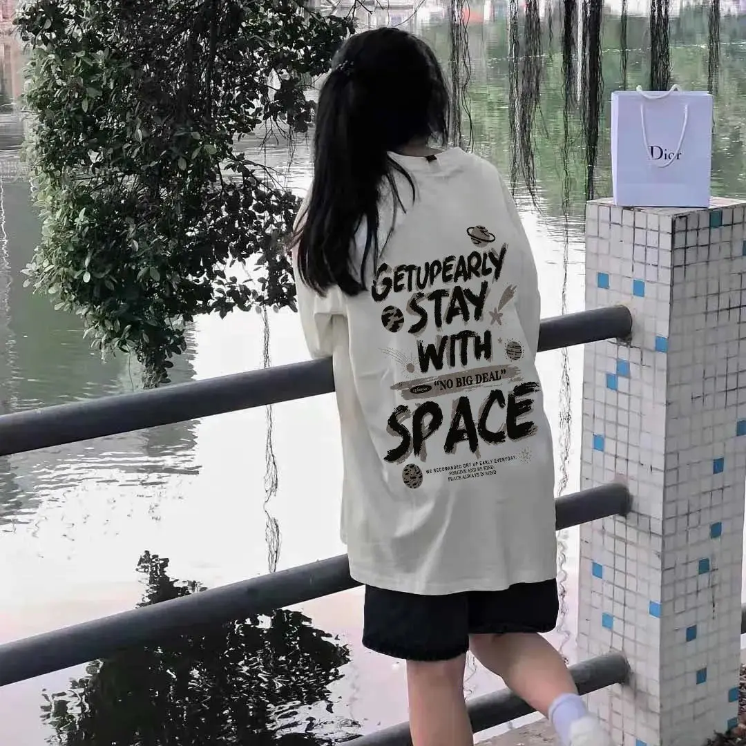 Korean pure cotton printed T-shirt new trendy brand niche design English letter printed loose casual top T-shirt women clothing
Korean pure cotton printed T-shirt new trendy brand niche design English letter printed loose casual top T-shirt women clothing