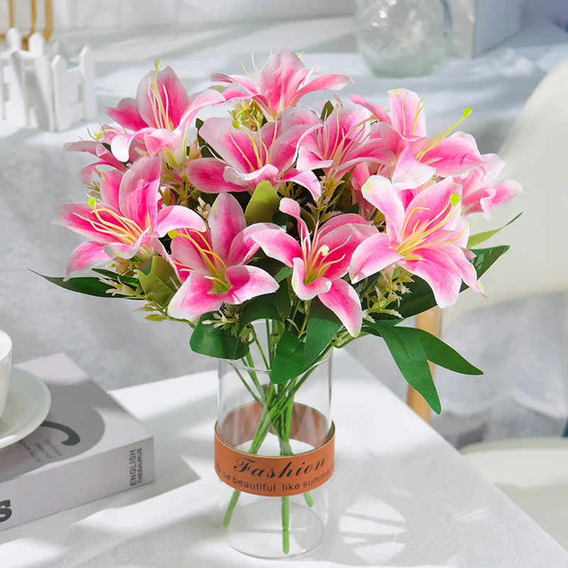 New 10 Heads Silk Flower Artificial Lily Flowers European Multicolor Fake Bridal Flowers Bouquet Wedding Home Party Decoration
New 10 Heads Silk Flower Artificial Lily Flowers European Multicolor Fake Bridal Flowers Bouquet Wedding Home Party Decoration