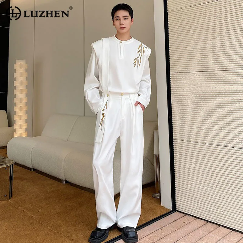 LUZHEN 2024 New Elegant Stylish Embroidery Floral Pattern Design Loose Shirts Casual Straight Pants Men's Two-piece Sets E105b7
LUZHEN 2024 New Elegant Stylish Embroidery Floral Pattern Design Loose Shirts Casual Straight Pants Men's Two-piece Sets E105b7
