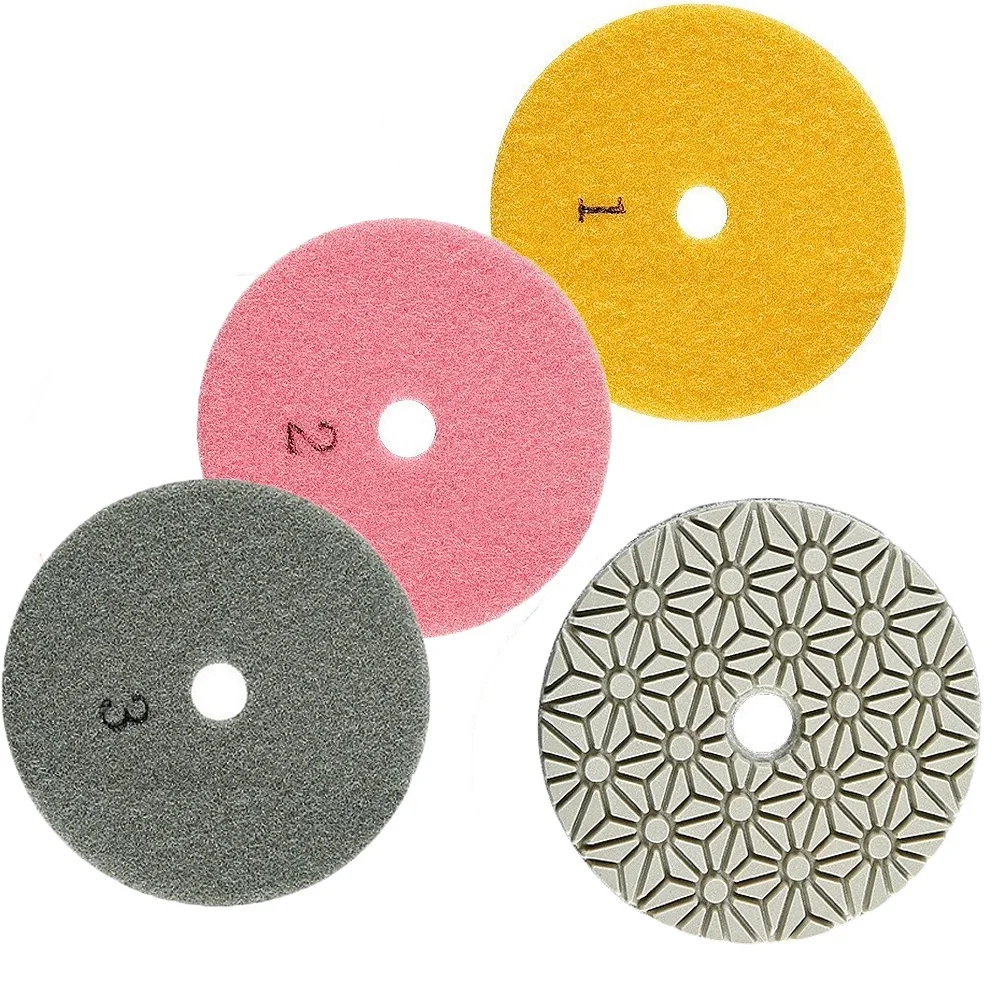 3PCS 100mm Dry/Wet Diamond Polishing Pad 3 Step Polishing Pads For Granite Marble Concrete Stone Sanding Discs Grinding Tool
3PCS 100mm Dry/Wet Diamond Polishing Pad 3 Step Polishing Pads For Granite Marble Concrete Stone Sanding Discs Grinding Tool