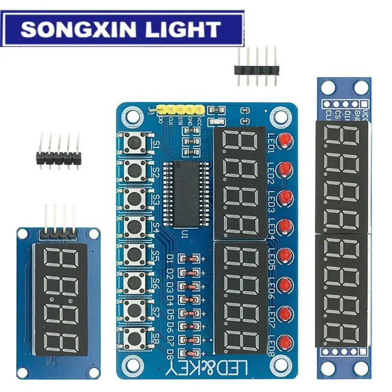 TM1637 4-битный/TM1638/MAX7219 8-битный модуль цифросветодиодный светодиодного дисплея