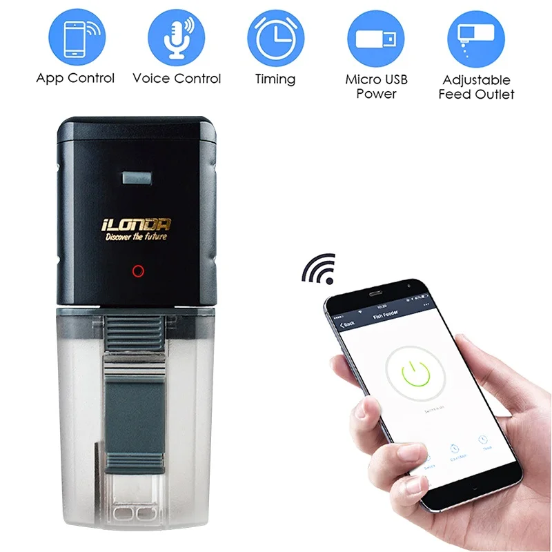 Automatic Aquarium Fish Tank Food Feeder Wifi Wireless Digital Display Black Automatic Intelligent Speaker Voice Fish Feeder
Automatic Aquarium Fish Tank Food Feeder Wifi Wireless Digital Display Black Automatic Intelligent Speaker Voice Fish Feeder