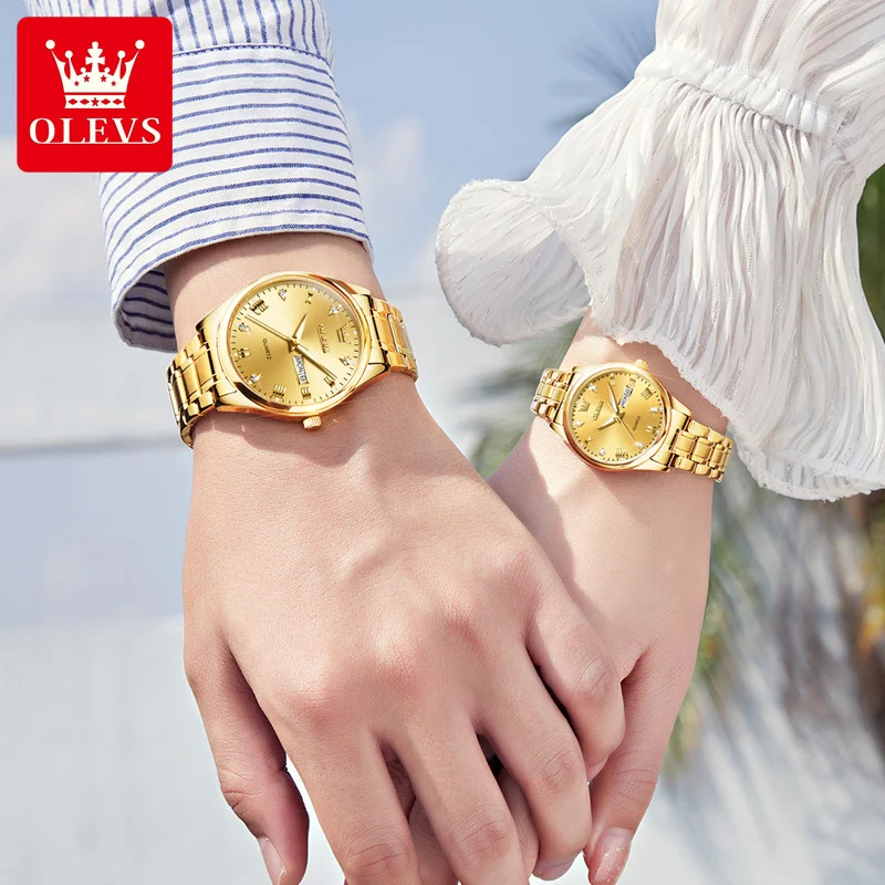 Top Couple Watches Classics Calendar Stainless Steel Waterproof Luminous Lover's Watch Quartz Wristwatch Men Women Girls Boys
Top Couple Watches Classics Calendar Stainless Steel Waterproof Luminous Lover's Watch Quartz Wristwatch Men Women Girls Boys