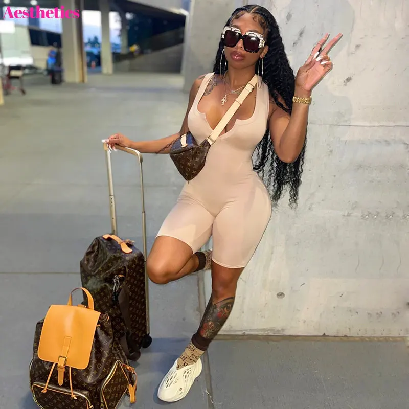 Women Fitness Yoga Skinny Playsuits Deep V Neck Back Zipper Bodysuits Streetwear 2023 Summer Biker Sports Jogging Romper
Women Fitness Yoga Skinny Playsuits Deep V Neck Back Zipper Bodysuits Streetwear 2023 Summer Biker Sports Jogging Romper