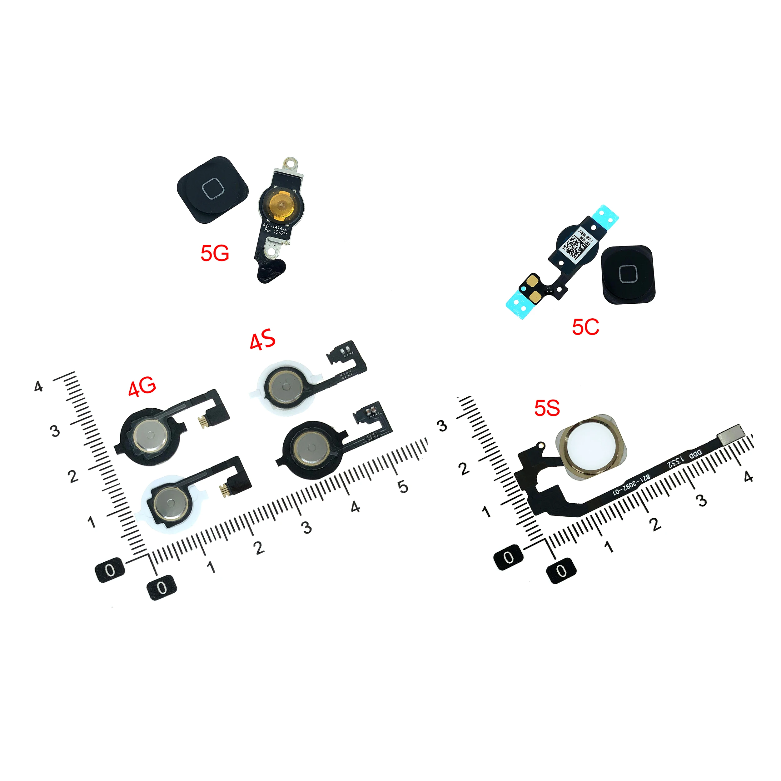 

For iPhone 4 Home Button Assembly 4S 5 Button Ribbon 5C 5S Flex Cable Complete Replacement Parts high quality