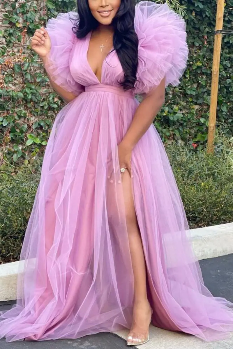 Puff Mesh Short Sleeves Women Party Dress Plus Size 5XL Side Split Deep V Neck Sexy Club Dresses 2022 Charming Birthday Dresses
Puff Mesh Short Sleeves Women Party Dress Plus Size 5XL Side Split Deep V Neck Sexy Club Dresses 2022 Charming Birthday Dresses