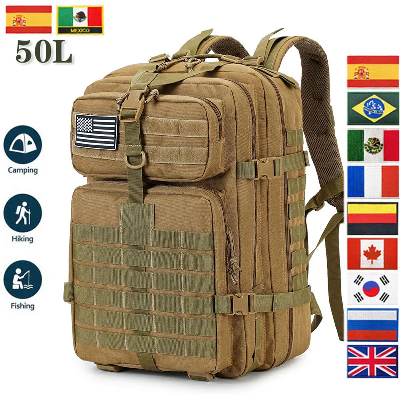 50L Backpack Mountaineering Hunting Sport Multifunction Tactical Shoulders Bags RucksacksOutdoor High capacity 3P Attack
50L Backpack Mountaineering Hunting Sport Multifunction Tactical Shoulders Bags RucksacksOutdoor High capacity 3P Attack