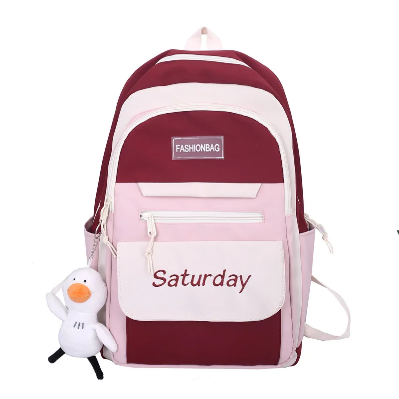 

4 Pcs Set Harajuku Women Laptop Backpack Canvas School Bags for Teenage Girls Kawaii College Student Kids Book Bag Rucksack 2021