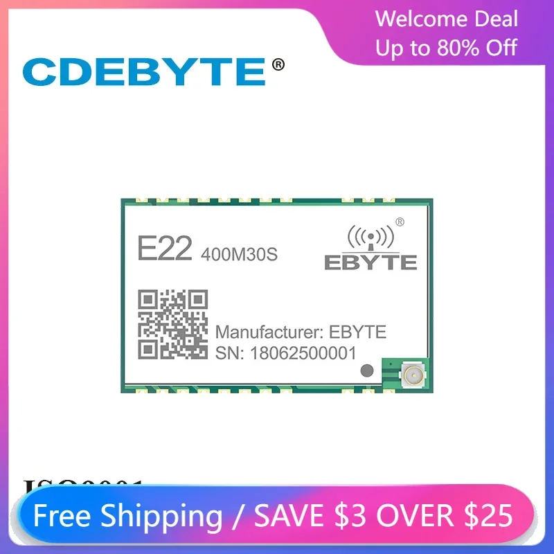 3Pcs E22-400M30S LoRa SX1268 433MHz RF Module SMD IPEX Stamp Hole 1W Long Range Wireless Data Transmitter and Receiver
3Pcs E22-400M30S LoRa SX1268 433MHz RF Module SMD IPEX Stamp Hole 1W Long Range Wireless Data Transmitter and Receiver
