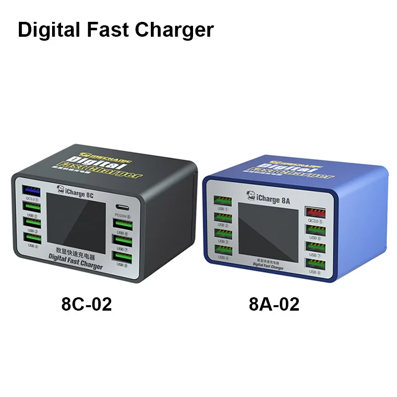 

Цифровое быстрое зарядное устройство MECHANIC iCharge 8A 8C QC3.0 PD для быстрой зарядки с несколькими портами