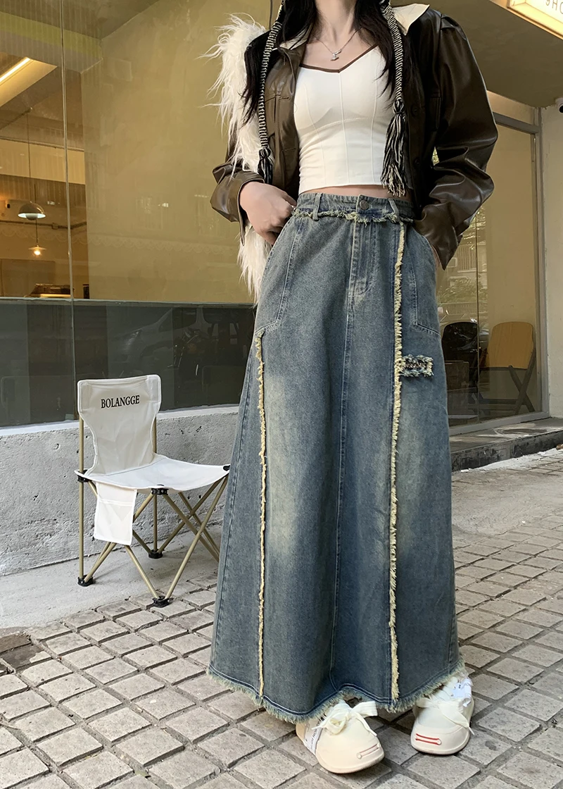 Fashion Retro Denim Half Skirt for Women Y2K High Waist Slim Hundred Hitch a Long Skirt Street
Fashion Retro Denim Half Skirt for Women Y2K High Waist Slim Hundred Hitch a Long Skirt Street