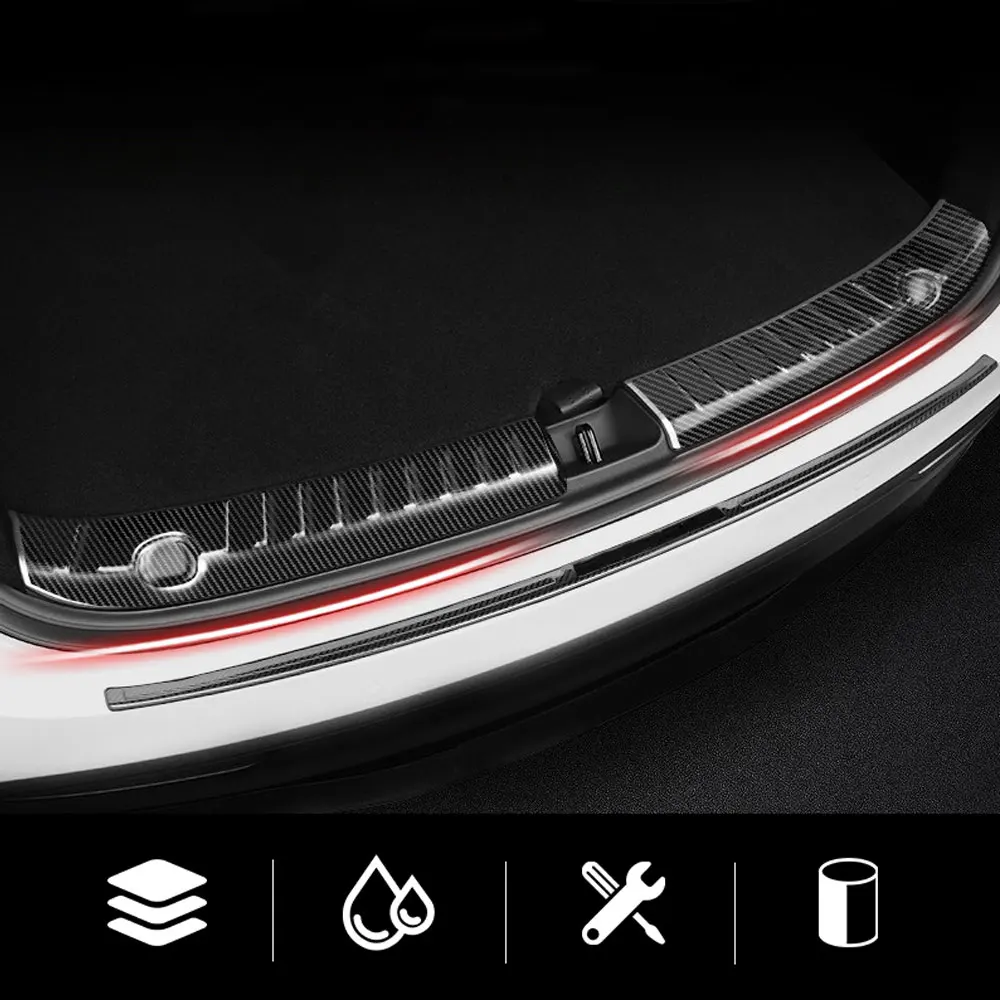 

For Tesla Model 3/Model Y 2017-2022 Auto Rear Bumper Foot Plate Trunk Door Sill Guard Protector Cover Car Rear Trunk Sill Cover