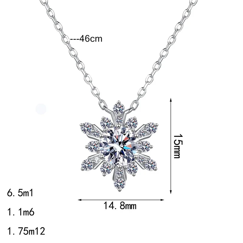Lab Diamond 6.5mm 1CT Round Moissanite Snowflake Pendant Necklace Women Wedding 925 Sterling Silver Chain Fashion Gift Jewelry 3 Mallzona S5f063bea03ed4177b59f1ac0af8aa32c9 Lab Diamond 6.5mm 1CT Round Moissanite Snowflake Pendant Necklace Women Wedding 925 Sterling Silver Chain Fashion Gift Jewelry Mallzona