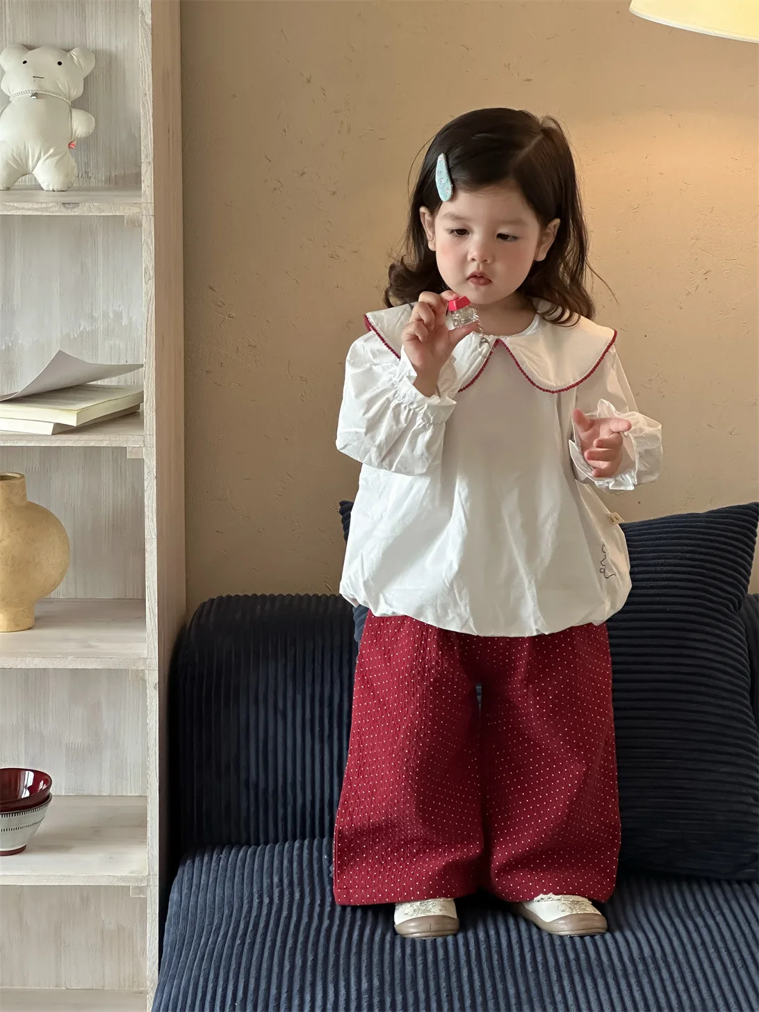 2025 Autumn New Girls Lapel Shirts Kids Loose Long Sleeve Tops Kids Girls Cotton Shirts Toddler Princess Causal Clothes 9 S5f0651f3719f4de3a16c71af69cfbd85b