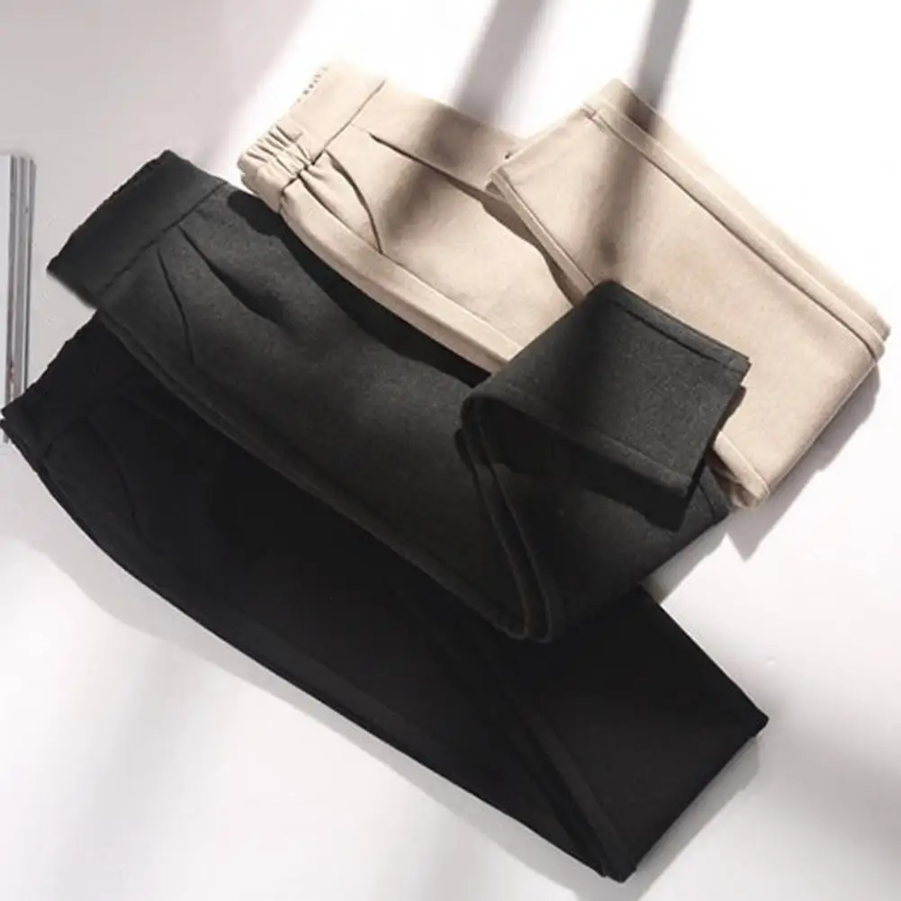 Elastic Waist Woolen Pants Elastic High Waist Women's Woolen Harem Pants Solid Color Office Travel Trousers with Pockets Autumn
Elastic Waist Woolen Pants Elastic High Waist Women's Woolen Harem Pants Solid Color Office Travel Trousers with Pockets Autumn